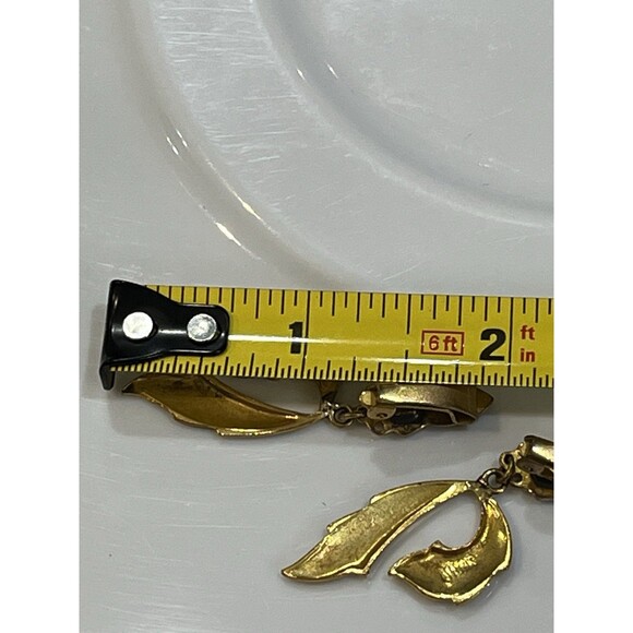 Damascene Asymmetrical Made in Spain 2" Dangle Black Silver Gold Victorian Goth - Picture 6 of 7